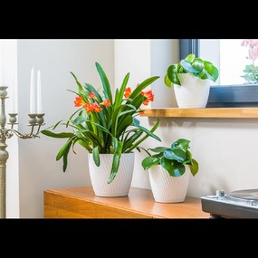 Obal na kvetináč MIKA ECO RECYCLED s podstavcom 190 mm, biely *1130*