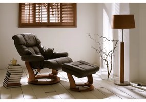 Polohovacie kreslo HABI hnedé/orech