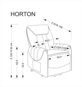 Čalúnené polohovateľné kreslo HORTON sivé