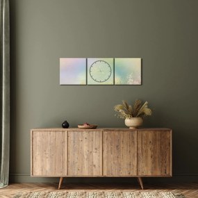 Obraz - Maľovaná lúka 2 (s hodinami) (90x30 cm)