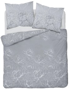 Súprava 1+1 posteľnej bavlnenej obliečky, Kvety na šedom