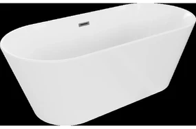Mexen Flavia voľne stojaca vaňa 150 x 75 cm, biela, prepad gun gray brúsený - 54031507500-66