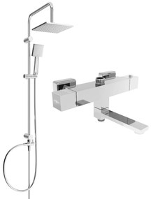 Mexen Tord sprchový set s dažďovou sprchou a sprchovou batériou Cube, chrómová, 77910200-00