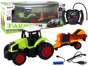 Lean Toys Traktor s prívesom na diaľkové ovládanie 1:16