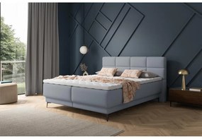 Manželská kontinentálna posteľ 140 cm Riviera 140 (s roštom a matracom) (s úl. priestorom) (grafit + čierna). Vlastná spoľahlivá doprava až k Vám domov. 1099648