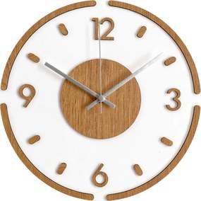 Moderné okrúhle nástenné hodiny – dubová a plexisklo | SENTOP IA-225-S-dub