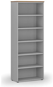 Kancelársky regál PRIMO GRAY, 800 x 420 x 2128 mm, sivá/orech