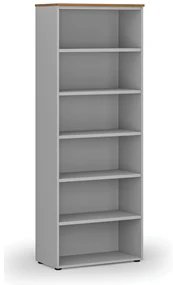 Kancelársky regál PRIMO GRAY, 800 x 420 x 2128 mm, sivá/orech