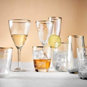 GOLDEN TWENTIES Sada pohárov na víno so zlatým okrajom 280 ml 4 ks