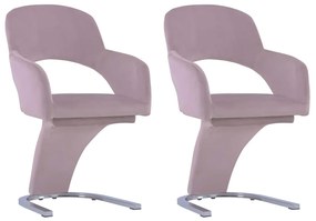 Jedálenské stoličky 2 ks ružové zamatové 287779