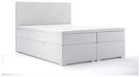 Kontinentálna posteľ 160 cm Melo (biela ekokoža) (s úložným priestorom). Vlastná spoľahlivá doprava až k Vám domov. 1044175