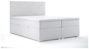 Manželská posteľ Boxspring 160 cm Melo (biela ekokoža) (s úložným priestorom). Akcia -20%. Vlastná spoľahlivá doprava až k Vám domov. 1044175