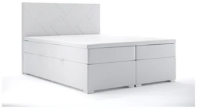 Manželská posteľ Boxspring 160 cm Melo (biela ekokoža) (s úložným priestorom). Akcia -20%. Vlastná spoľahlivá doprava až k Vám domov. 1044175