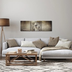 Obraz - Strážca lesa (s hodinami) (90x30 cm)