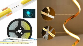 ECOLIGHT LED pásik 24V COB 9W/m 480LED 50m 8mm studená farba CW