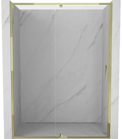 Mexen Exo, výklopné sprchové dvere 130 cm, číre sklo, zlatá, 819-130-000-50-00