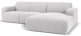 Svetlosivá rohová pohovka z textílie bouclé (pravý roh) Molino – Micadoni Home