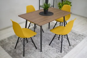 Set troch jedálenských stoličiek OSAKA horčicová (čierne nohy) (3ks)