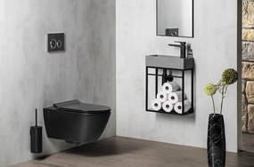 GSI GSI, PURA závesná WC misa, Swirlflush, 55x36 cm, čierna dual-mat, 881526