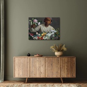Obraz - Frédéric Bazille, Young Woman with Peonies, reprodukcia (70x50 cm)