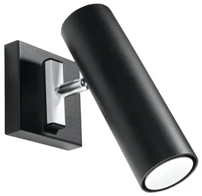 Sollux Nástenné bodové svietidlo DIREZIONE 1xGU10/40W/230V čierna SLX0383