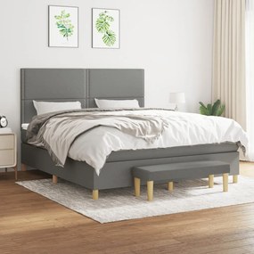 Boxspring posteľ s matracom tmavosivá 160x200 cm látka 3137086