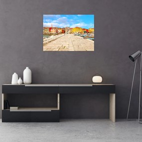 Sklenený obraz - Staré istrijské mesto v Poreči, Chorvátsko (70x50 cm)