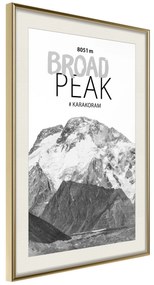 Artgeist Plagát - Broad Peak [Poster] Veľkosť: 40x60, Verzia: Zlatý rám s passe-partout