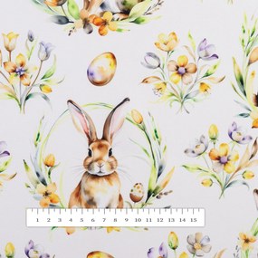 Biante Dekoračný záves TF-107 Zajačiky na bielom 140x190 cm