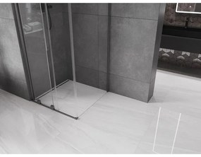 Mexen Velar, sprchový kút s posuvnými dverami 110(dvere) x 110(stena) cm, 8mm číre sklo, grafitová matná, 871-110-110-01-66