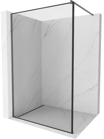 Mexen Kioto, sprchová zástena Walk-In 90 x 200 cm, 8mm číre sklo čierny vzor, grafitový profil, 800-090-101-95-70