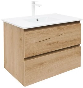 Kúpeľňová skrinka 2 zásuvky s umývadlom SAT B-Way 79x50x45 cm dub matný BWAY280OAKU4B2, 1 ks