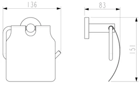 Sapho Sapho, X-ROUND držiak toaletného papiera, s krytom, chróm, XR732