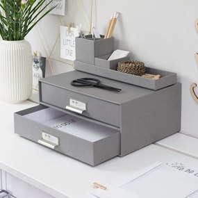 Sivá 2-poschodová zásuvka na dokumenty Bigso Box of Sweden Birger, 33 × 22,5 cm