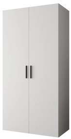 Šatníková skriňa 100 cm Borry 1 (biela + čierna). Akcia -72%. Vlastná spoľahlivá doprava až k Vám domov. 1125747