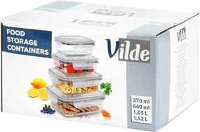 VILDE Sada 4 sklenených tesniacich dóz, krabičky na jedlo SKLO - LOCK&LOCK