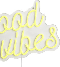 Neónové nástenné svietidlo žlté vrátane LED - Good Vibes