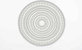 Protišmykový koberec NOVO krémový / čierny kruh