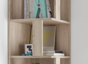 Rohový regál s priehradkami Corner Shelf, dub sonoma