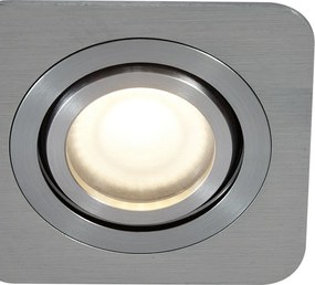 Sada 6 zaoblených zapustených bodových svetiel Gunmetal GU10 50 mm nastaviteľné IP44 - Alberto