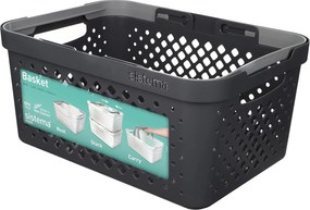 SISTEMA Multifunkčný košík s uchami, stohovateľný, antracit 41 x 29 x 19 (18,5l)
