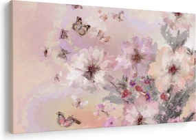 Obraz - Umelecká koláž s motýľmi (90x60 cm)