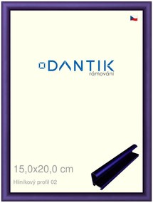 DANTIK rám na obraz 15x20 | ALU modrá Azur matná (Sklo Čiré)