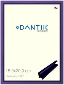 DANTIK rám na obraz 15x20 | ALU modrá Azur matná (Sklo Čiré)