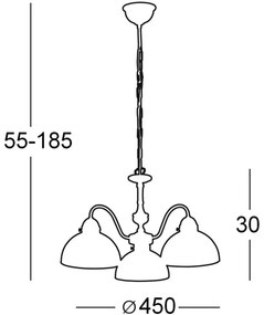 Kolarz 731.83.17 - Luster na reťazi NONNA 3xE27/75W/230V