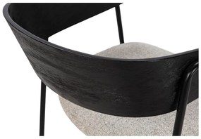 Čierne/béžové čalúnené jedálenské kreslá v súprave s podrúčkami 2 ks Cora – MOME