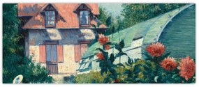 Obraz - Gustave Caillebotte, Dahlias, Garden at Petit Gennevilliers, reprodukcia (120x50 cm)