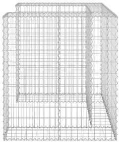 Gabiónová stena na odpadkový kôš, oceľ 110x100x110 cm