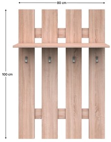 Vešiak TOPTY 80 typ 29, dub Sonoma