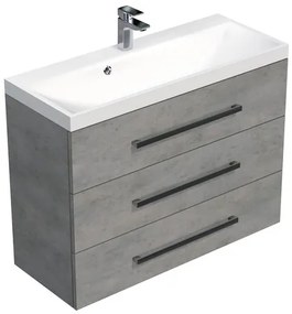 Kúpeľňová skrinka s umývadlom SAT Cube Way 100x76,5x40 cm betón CUBE21003BE, 1 ks
